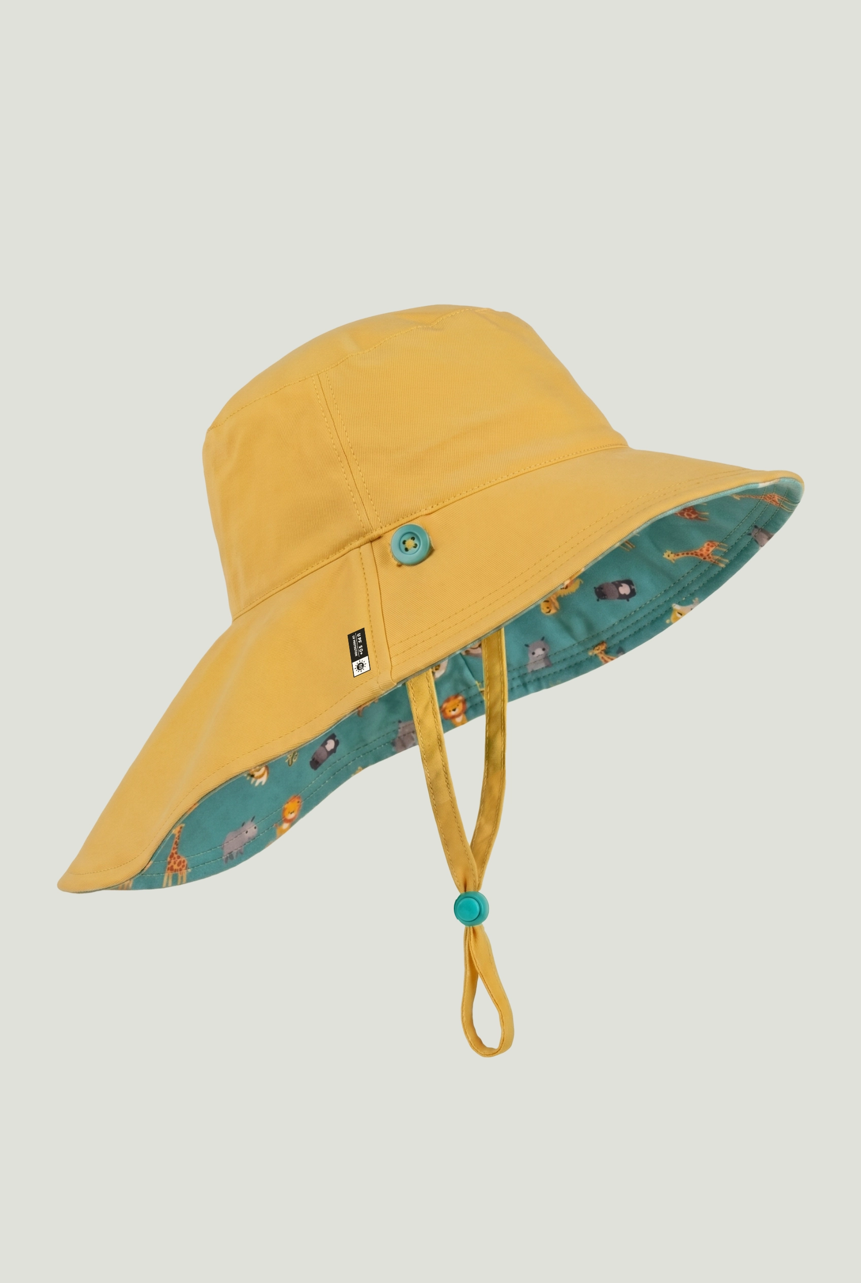 Phuket UV Korumalı Çift Yönlü Çocuk Şapkası Yeşil Sarı