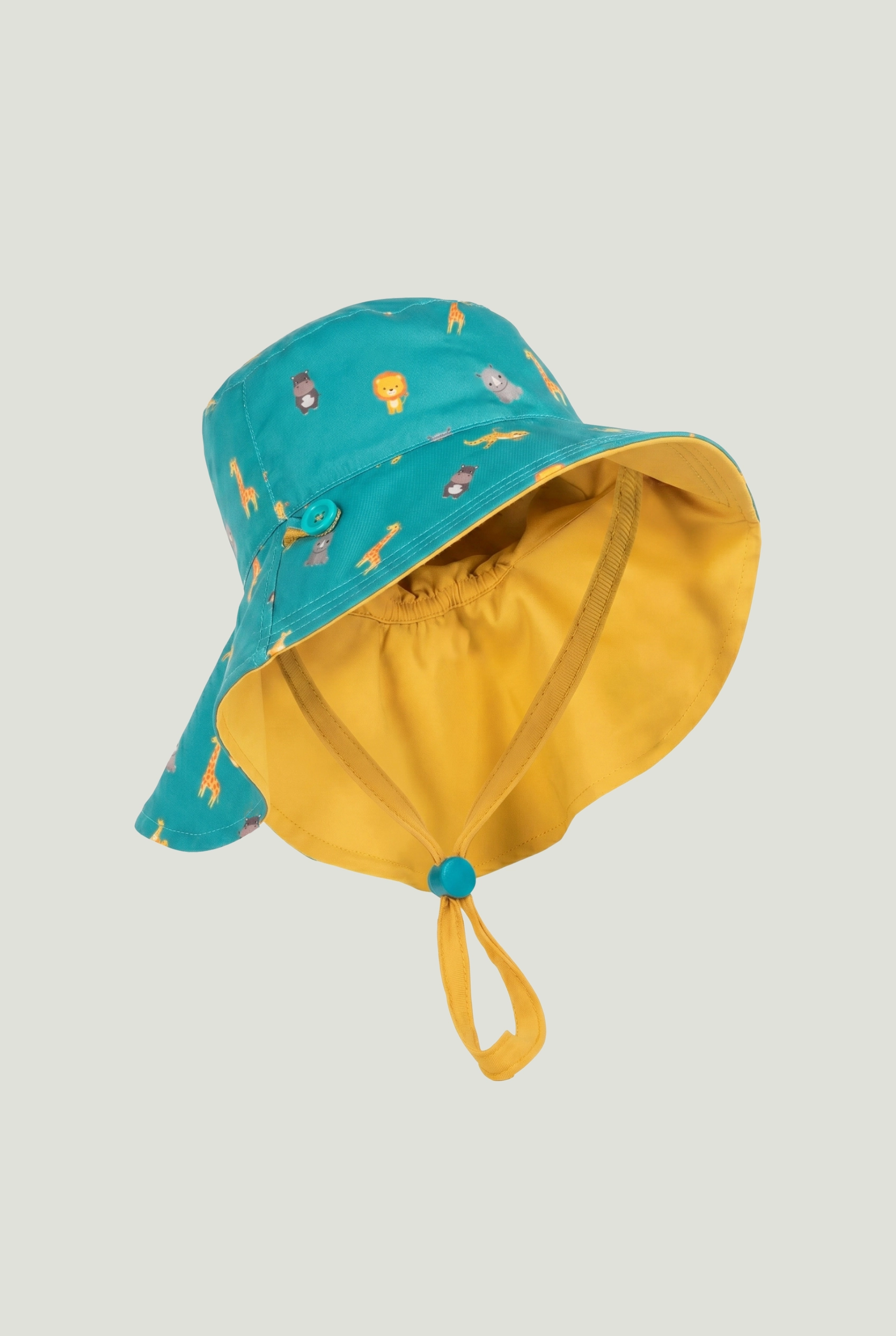 Phuket UV Korumalı Çift Yönlü Çocuk Şapkası Yeşil Sarı