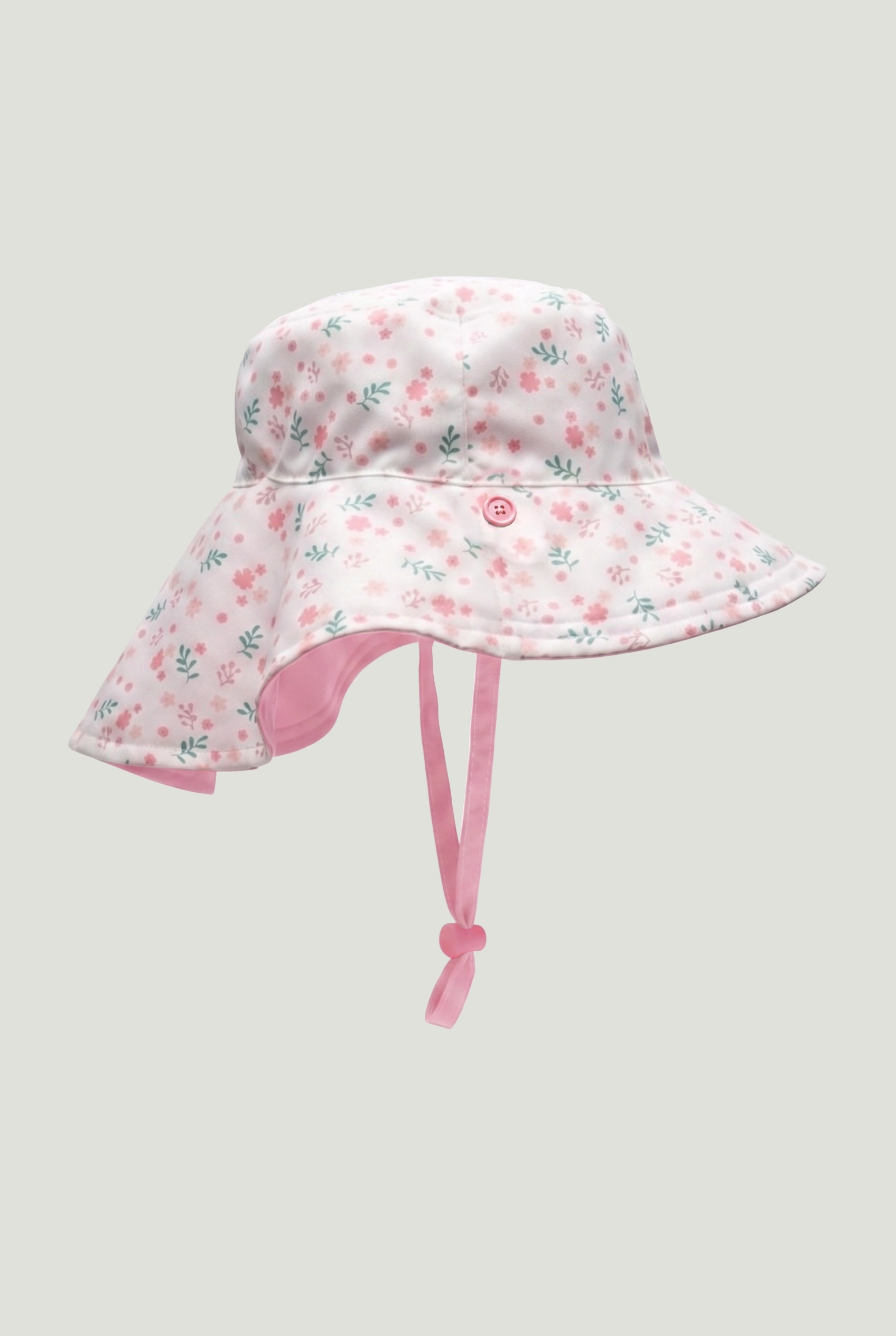 Phuket UV Korumalı Çift Yönlü Çocuk Şapkası Pembe Beyaz